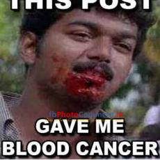 vijay post gave blood cancer